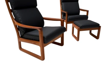 Mid-Century Modern Chairs and Hocker by Johannes Andersen for Silkeborg, 1960s